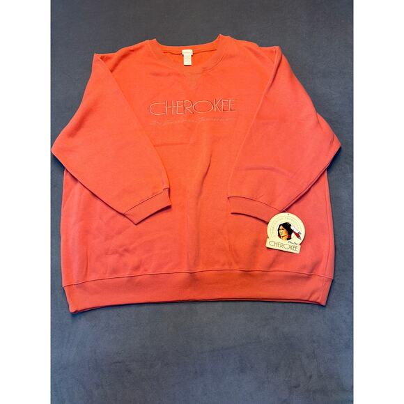 Cherokee Tops - VTG  NEW Cherokee Sweatshirt 90s Y2K Coral Embroidered Oversized Pullover Mom 3x